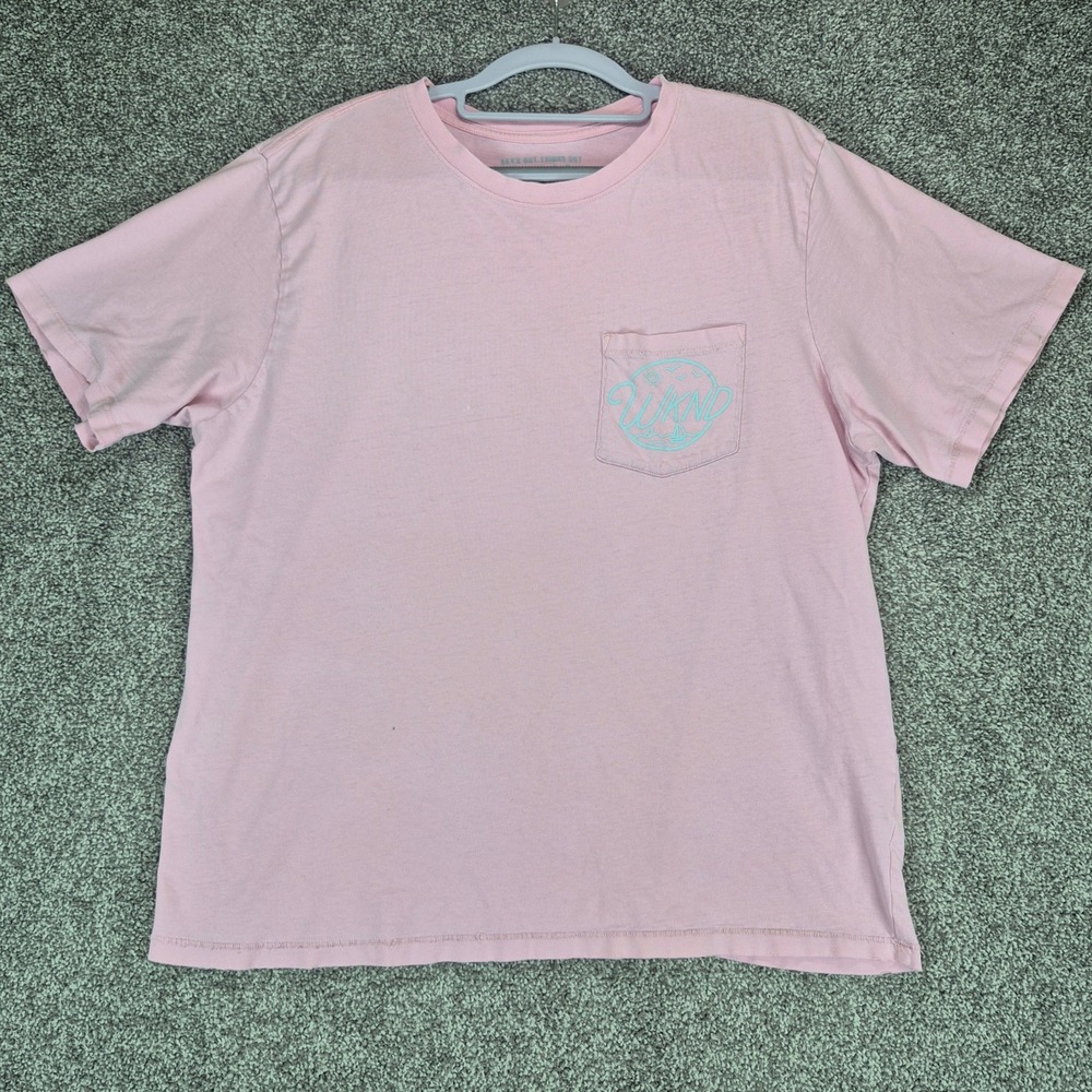 Chubbies Pocket T-Shirt Mens XL Pink WKND Graphic Short Sleeve Cotton